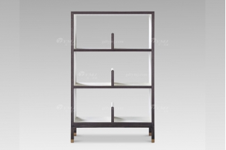  高端別墅酒店家具現代輕奢灰橡色+白楓三層書柜