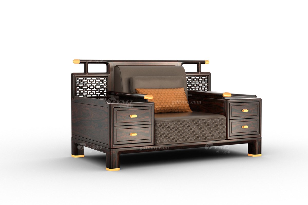 高端時尚新中式輕奢家具品牌黑酸枝單位沙發