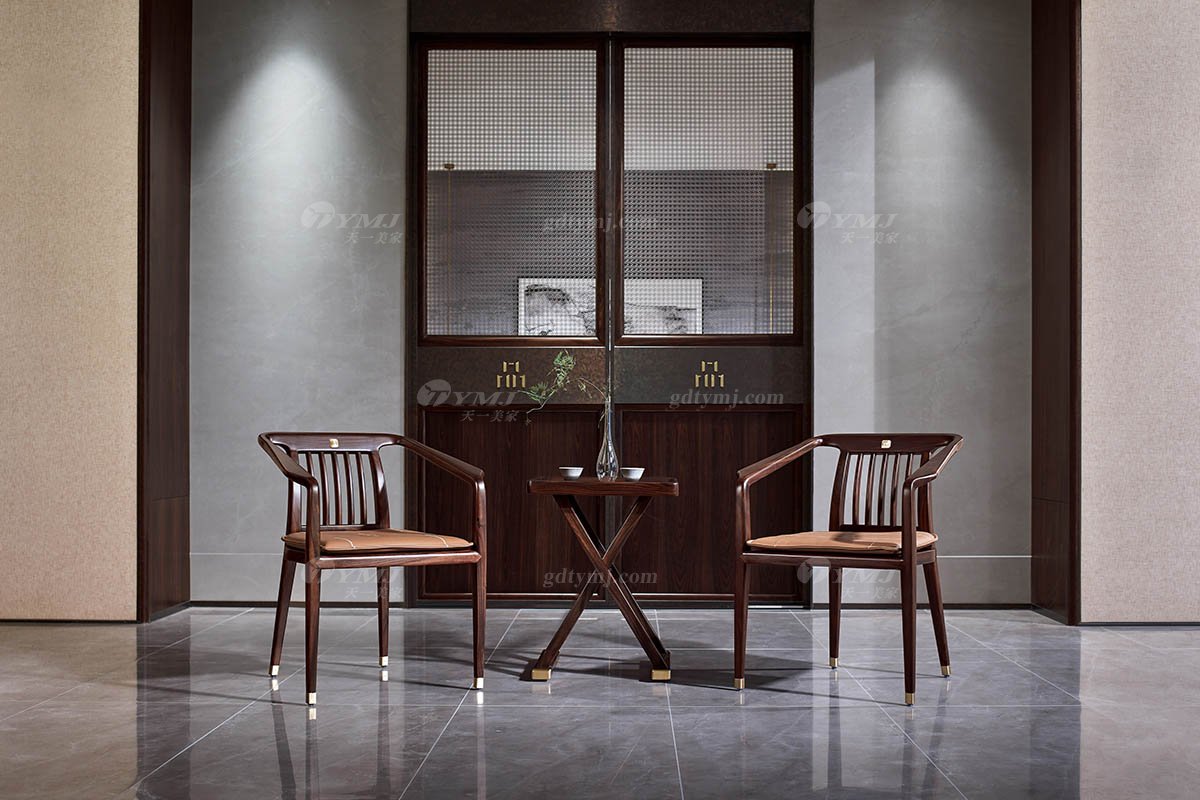 簡約新中式高端會所別墅家用家具輕奢全紅木黑酸枝實(shí)木休閑幾休閑幾H-PDXXJ場景