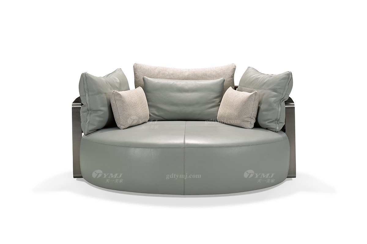 現代時尚輕奢家具品牌別墅家具皮藝軟包單人位沙發