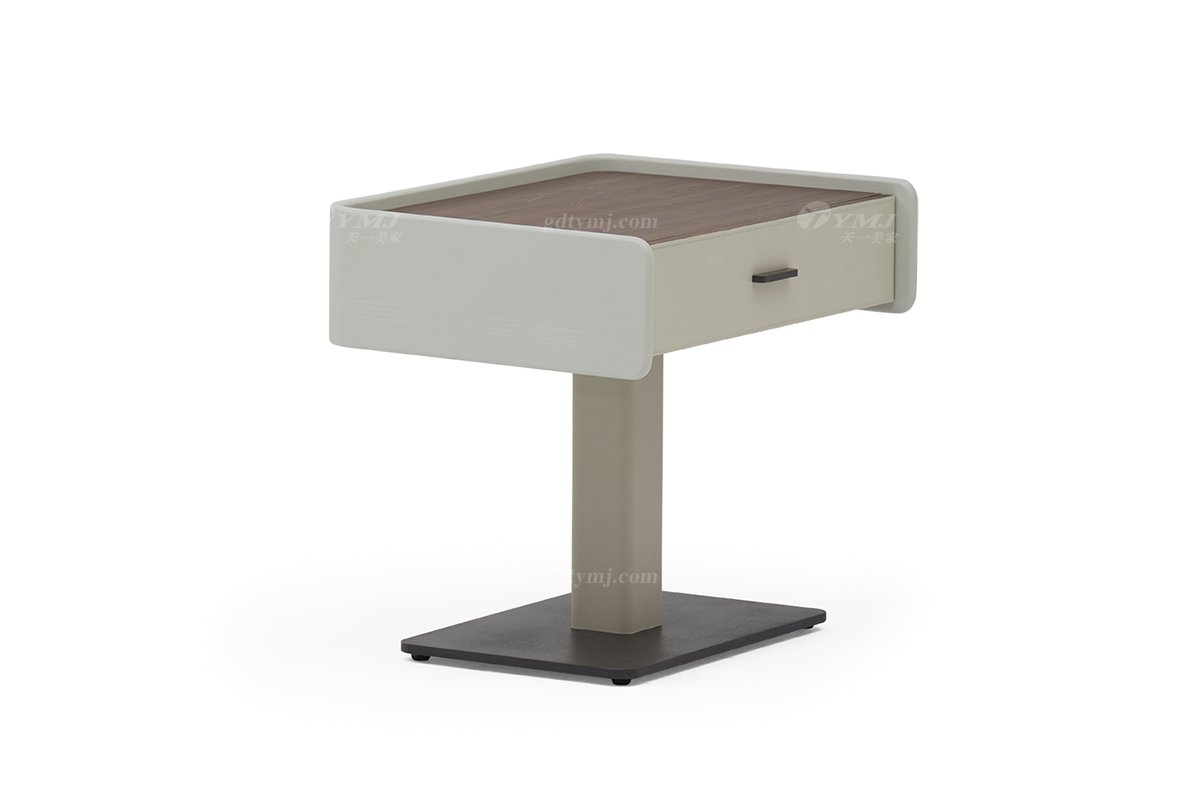 現代時尚輕奢家具品牌高端別墅家具臥室黑胡桃實木床頭柜B-02床頭柜