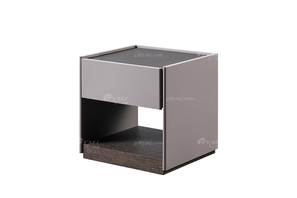 現代時尚輕奢別墅家具品牌臥室高端進口白蠟木實木床頭柜B-31A床頭柜1