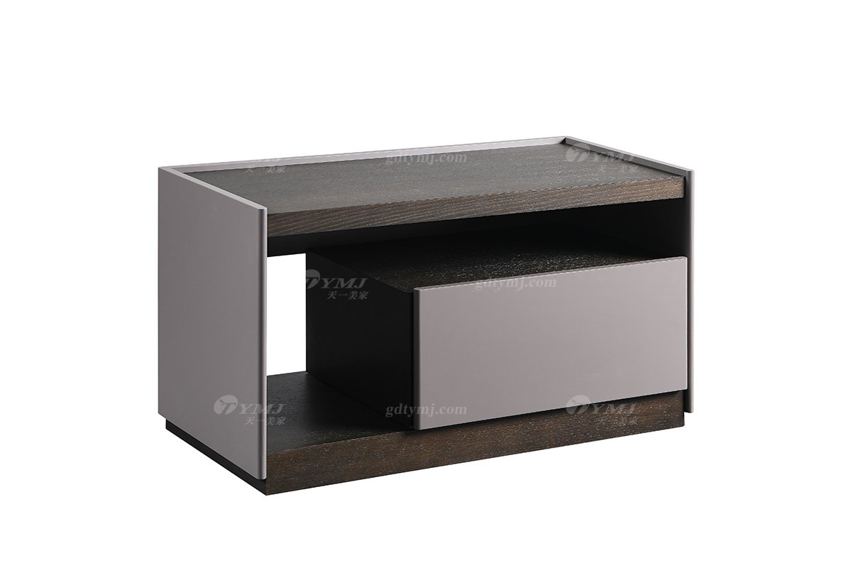 現(xiàn)代高端別墅家具品牌時尚輕奢臥室進口白蠟木實木床頭柜B-31B床頭柜1