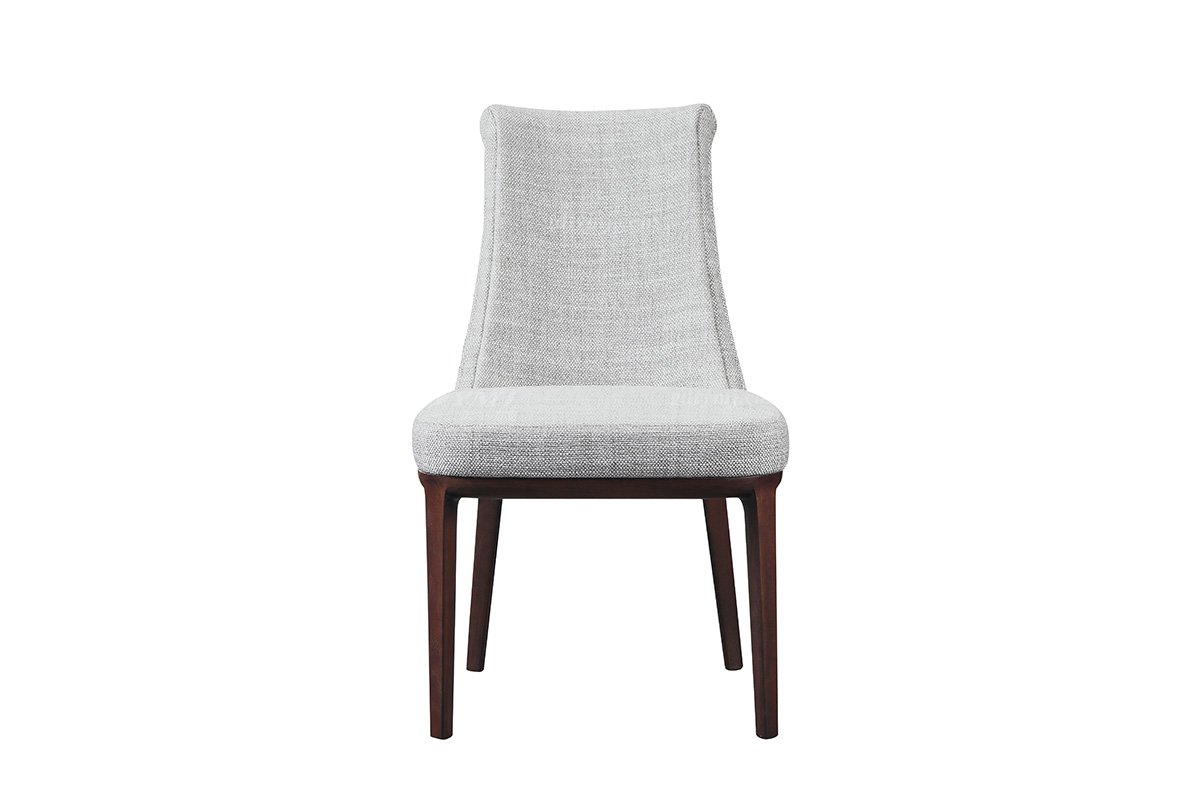 別墅輕奢時(shí)尚家具品牌餐廳進(jìn)口白蠟實(shí)木布藝餐椅