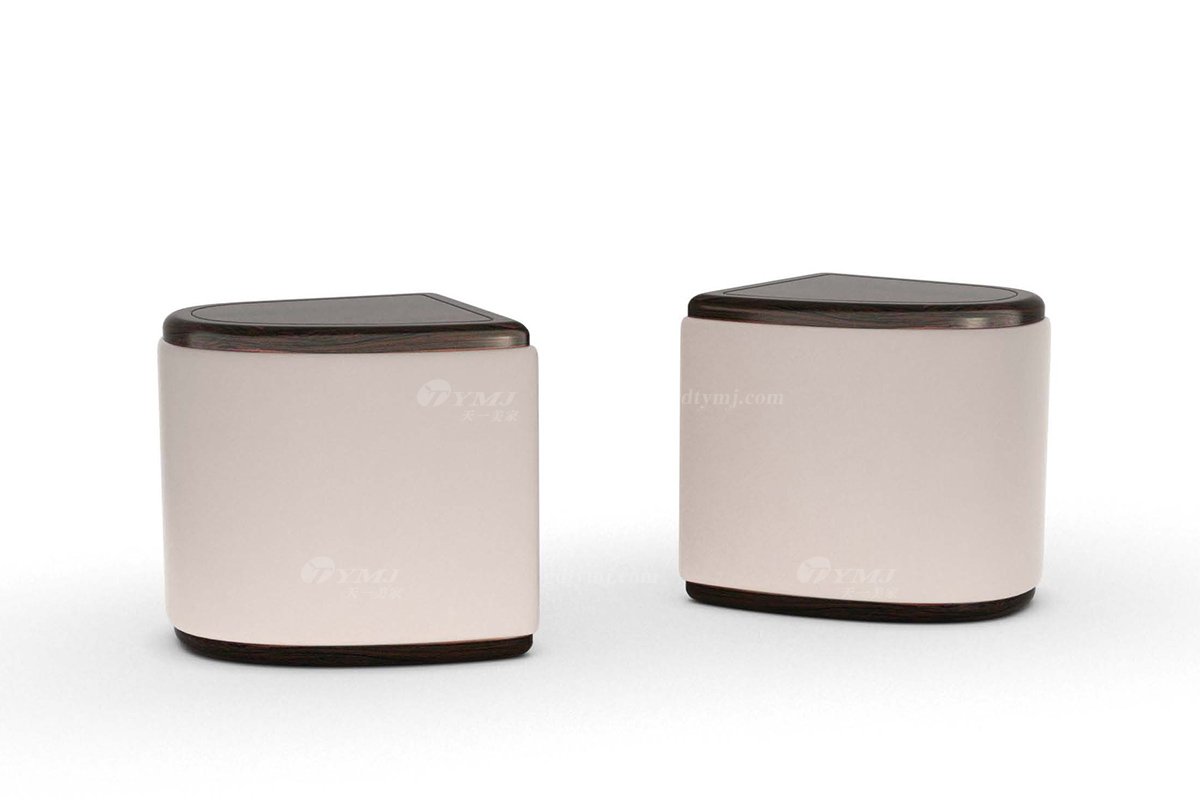 新中式家具風(fēng)格品牌別墅會所家具大氣高端進(jìn)口烏金木實木+皮藝床頭柜