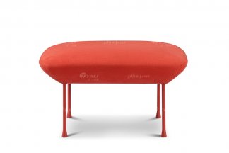 現代輕奢高端別墅家具意式極簡風格客廳時尚橙紅色創意布藝腳凳坐凳