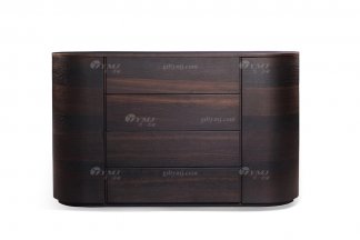 意式極簡風格高端別墅家具現代輕奢時尚臥室實木黑胡桃色斗柜