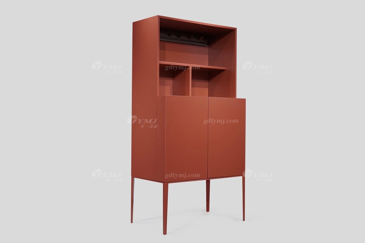 意式極簡風格高端別墅家具現代輕奢時尚餐廳烤紅漆色裝飾柜LH1651裝飾柜