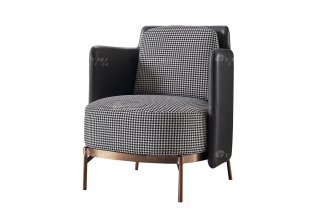 意式極簡風格高端別墅家具現代輕奢時尚客廳千鳥格休閑椅