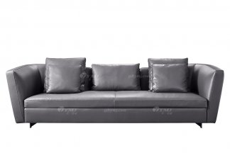 意式極簡風格高端別墅家具品牌現代輕奢時尚客廳真皮三位沙發