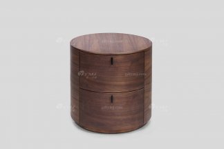 意式極簡風(fēng)格高端別墅會所家具品牌現(xiàn)代簡約時尚臥室黑胡桃實(shí)木床頭柜