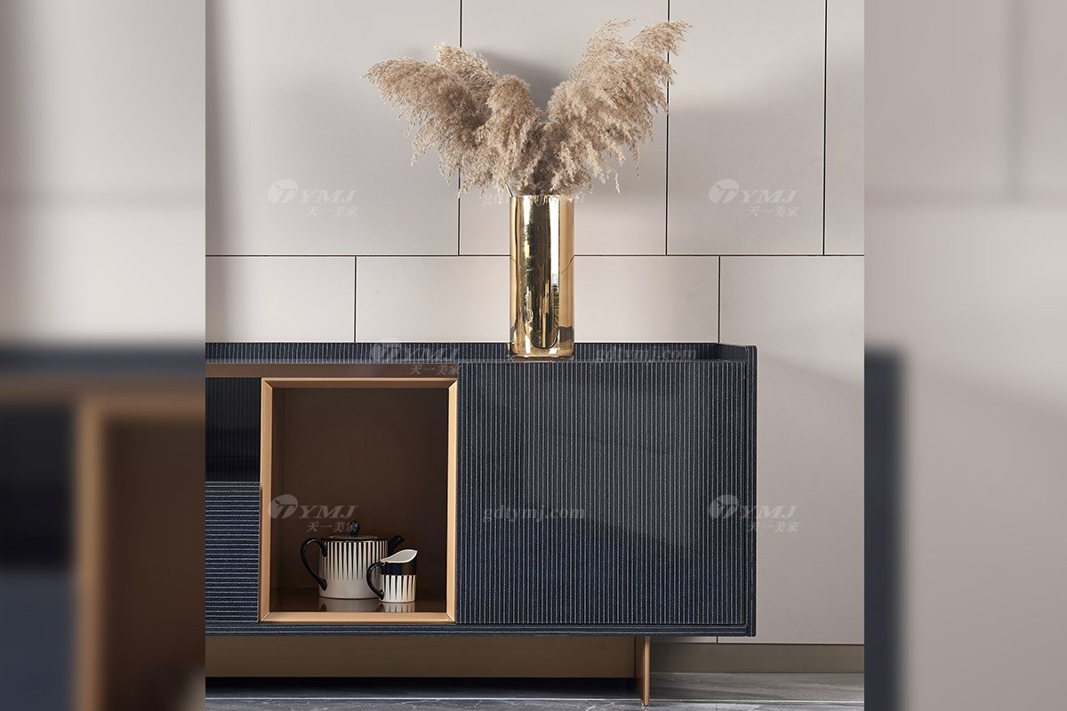 高端別墅豪宅家具星級酒店家具品牌后現代輕奢風格客廳時尚大方黑檀電視柜TK606-220電視柜1