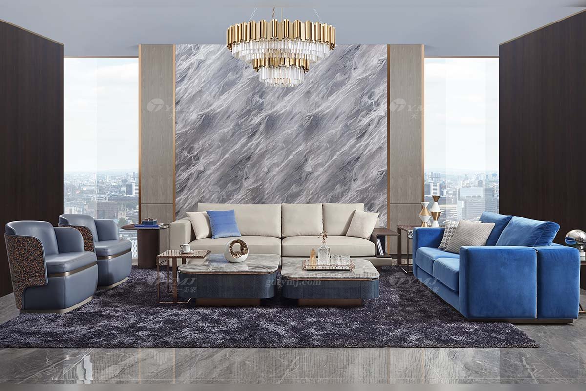 高端會所別墅大宅家具品牌后現代輕奢風格客廳時尚七彩真皮休閑椅TK008休閑椅場景