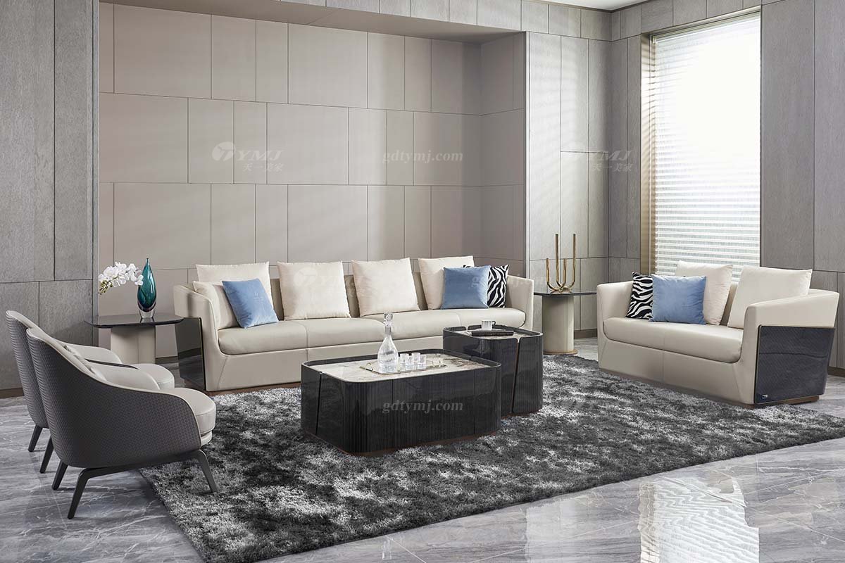 后現代輕奢風格家具高端會所別墅品牌家具時尚客廳黑檀長幾茶幾TK748-1長幾場景