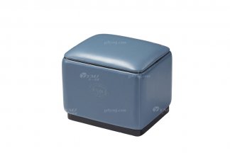 輕奢后現代風格家具高端會所別墅品牌家具時尚客廳藍色真皮坐墩方凳