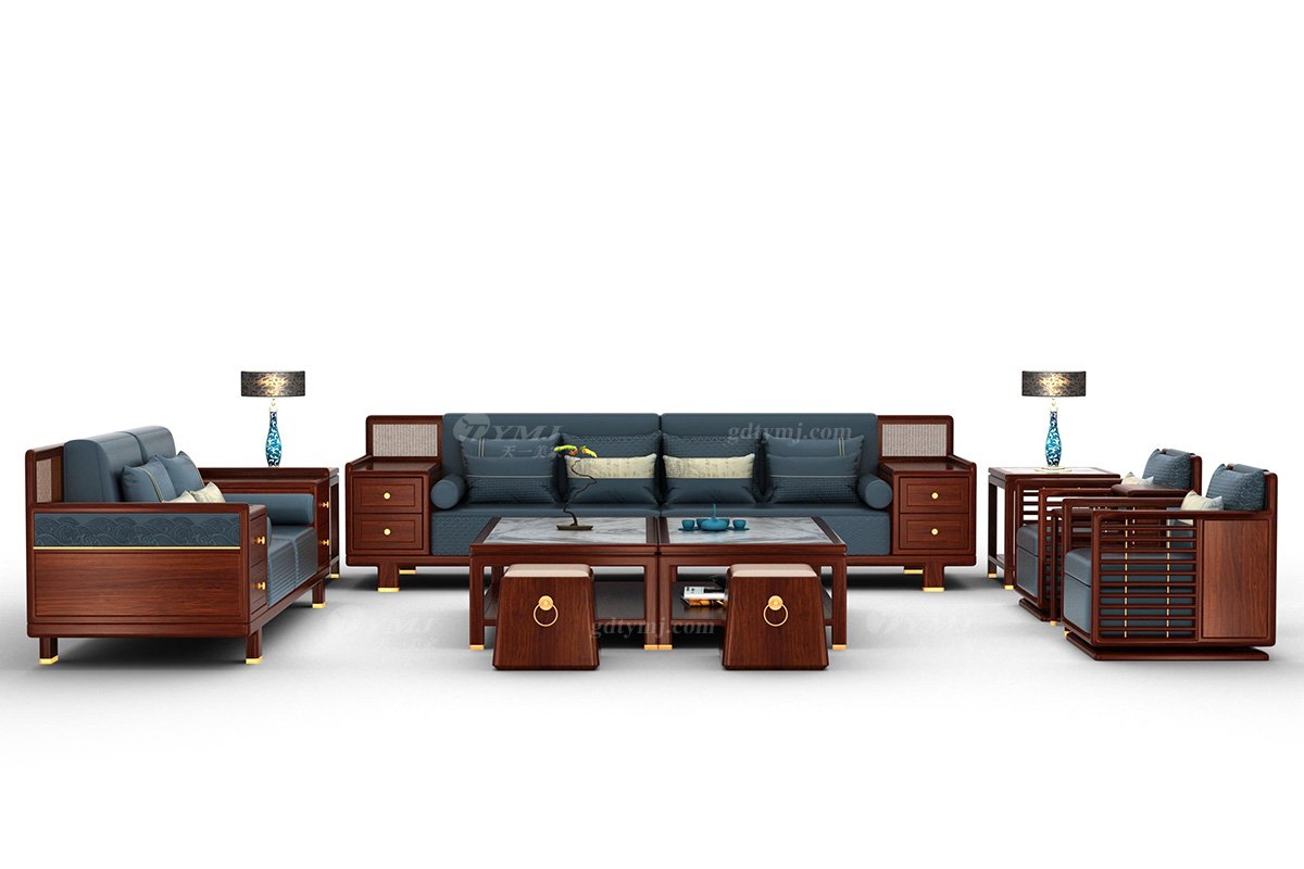 時(shí)尚新中式辦公家具風(fēng)格品牌家具簡約大氣高端進(jìn)口實(shí)木安哥拉紫檀坐凳休閑凳大展宏圖休閑凳組合