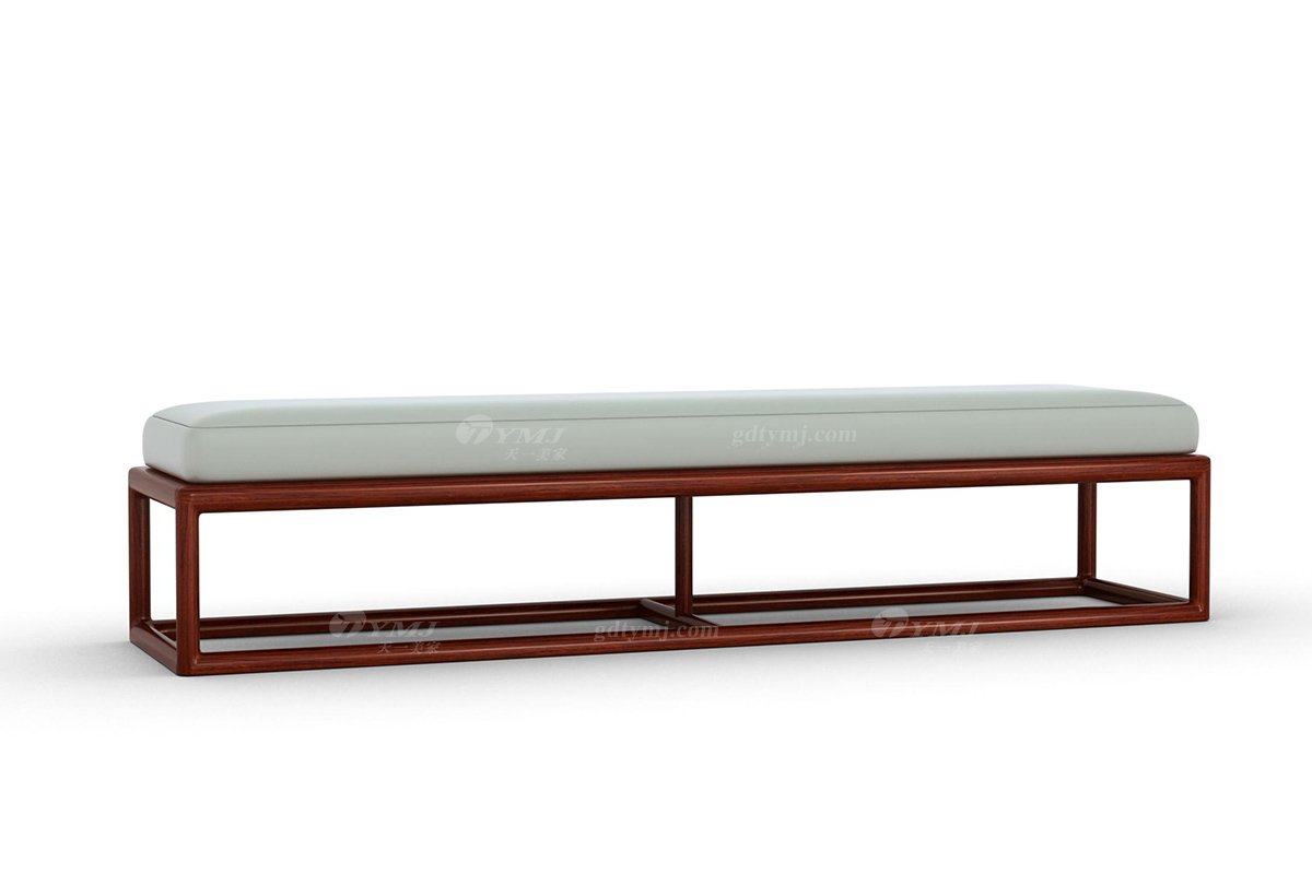 新中式辦公家具風(fēng)格高端品牌家具簡約大氣實木安哥拉紫檀長凳