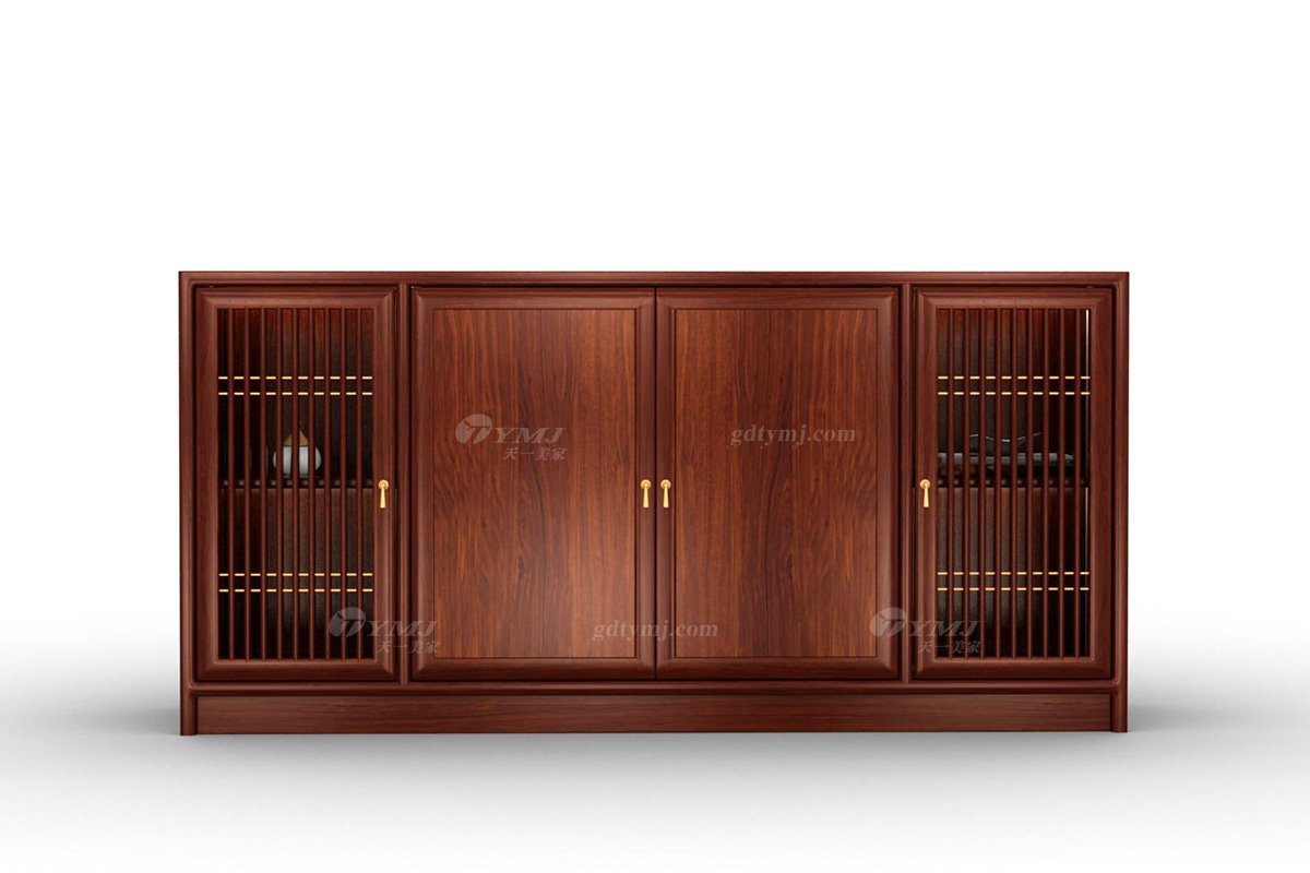 新中式辦公家具風格高端品牌家具簡約時尚大氣實木刺猬紫檀裝飾柜定制柜大展宏圖定制柜下柜