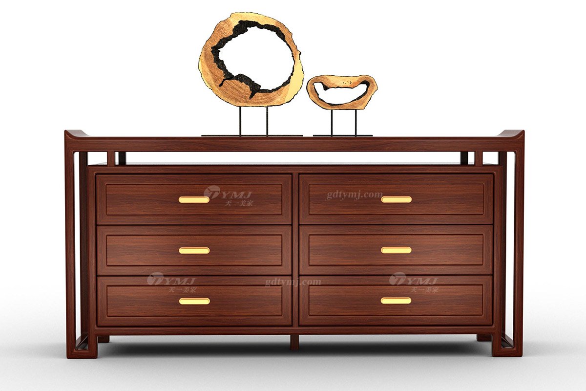 新中式辦公家具風格高端品牌家具簡約時尚大氣實木安哥拉紫檀玄關柜大展宏圖玄關柜