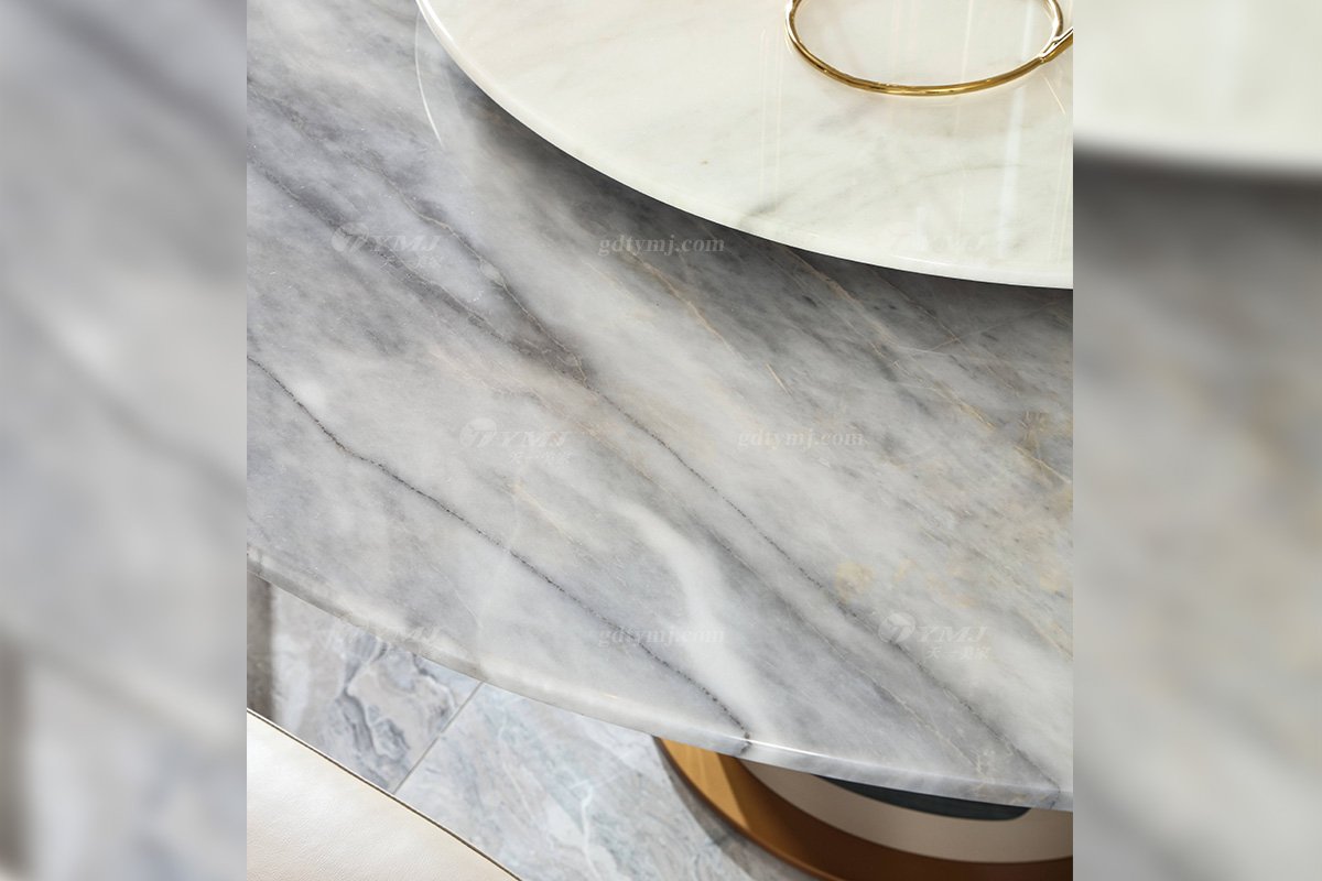 輕奢后現(xiàn)代風(fēng)格家具高檔會所別墅家具品牌時尚玫瑰金拉絲+大理石餐桌CC866-061餐桌細(xì)節(jié)