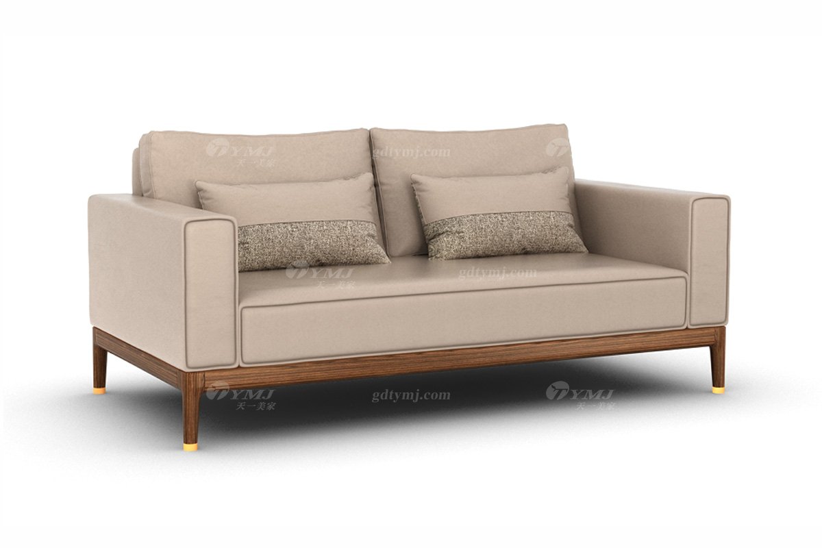 新中式家具風格高端別墅家具品牌簡約風格客廳極簡生態皮二位沙發