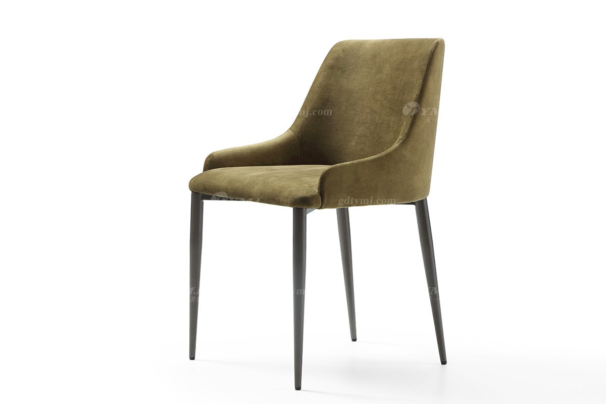 極簡風格品牌高級會所別墅家具現(xiàn)代簡約時尚黃色餐椅DC1901-02椅子