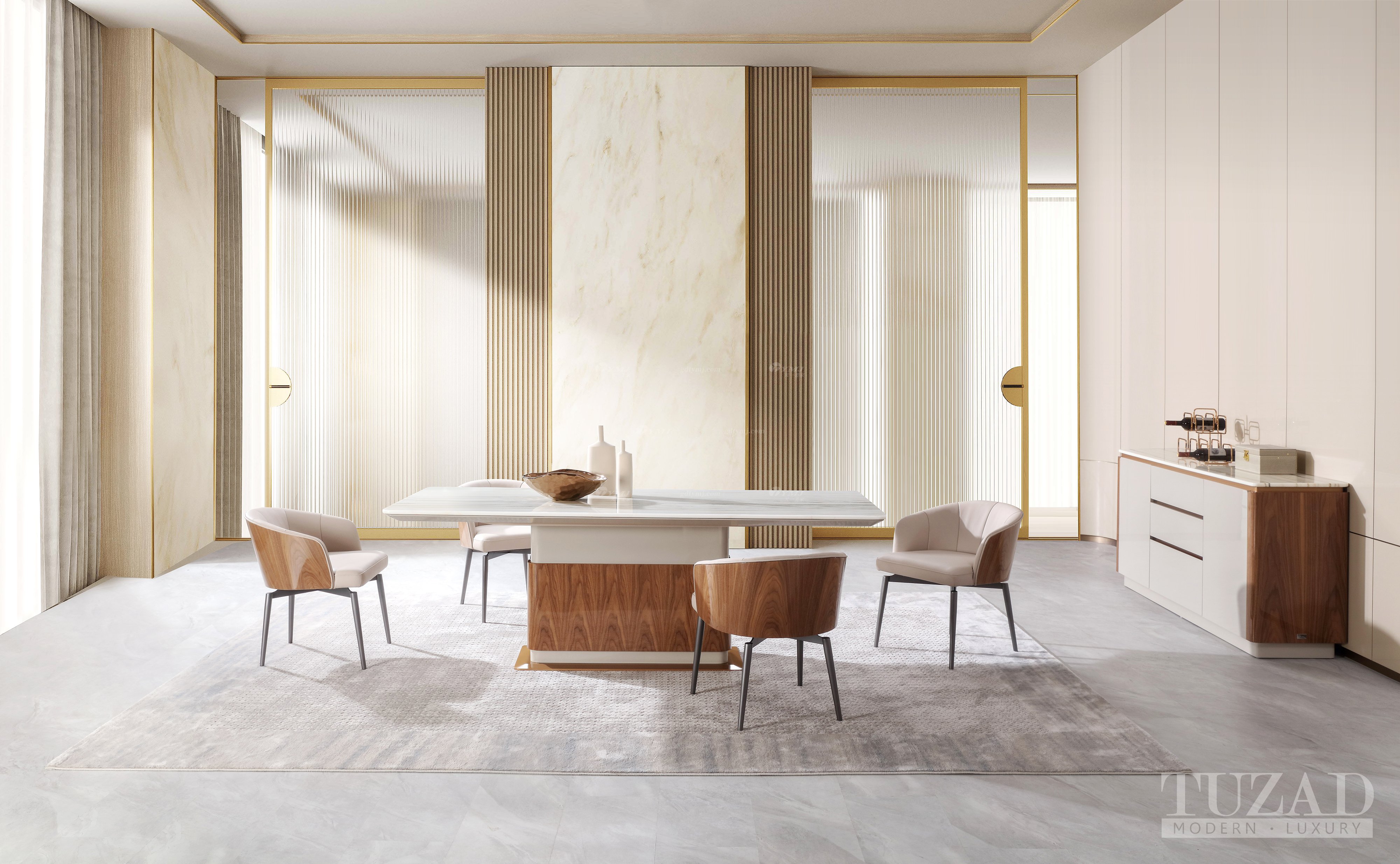 輕奢后現代風格家具高端會所別墅大氣家用大戶型長餐臺CC874-220餐桌場景