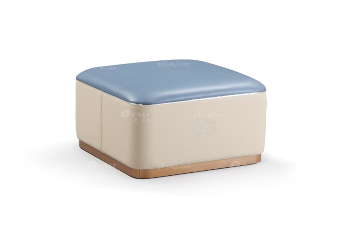 輕奢后現代風格家具高端會所別墅時尚家用真皮大方凳