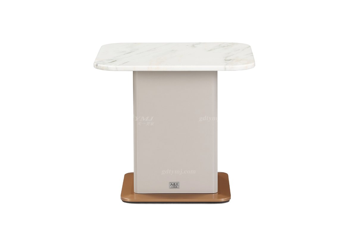 輕奢后現代風格家具高端會所別墅時尚家用大理石方角幾