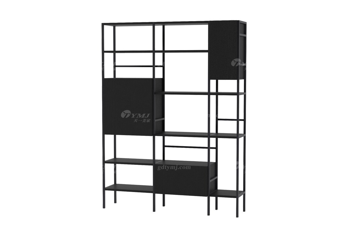 極簡風格家具高級別墅會所家用簡約碳素鋼書架