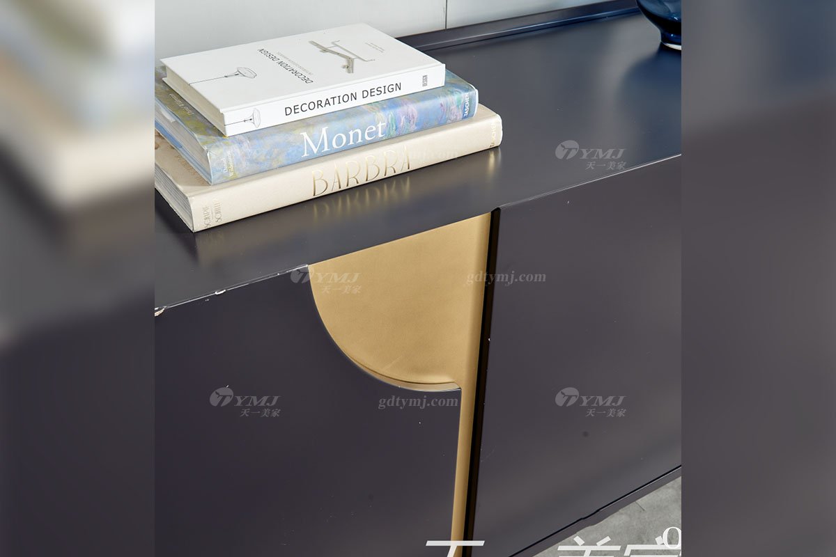 極簡風(fēng)格家具高端別墅會(huì)所大宅簡約E0級環(huán)保板黑色餐邊柜WD601餐邊柜細(xì)節(jié)