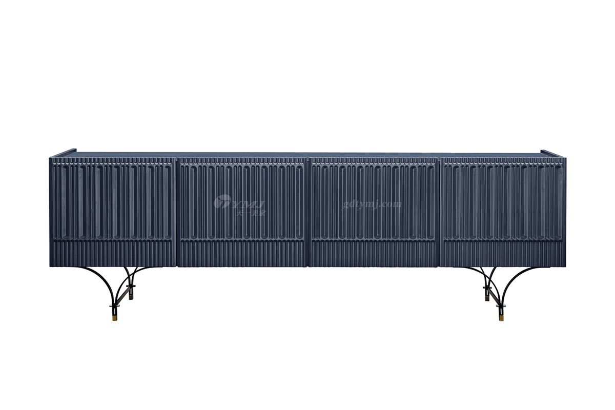 極簡風格家具高端別墅會所大宅簡約E0級環保板藏藍色電視柜