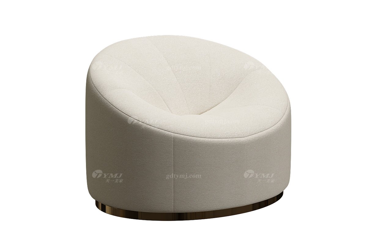 極簡風格家具高端別墅會所大宅簡約環保布藝白色創意休閑椅