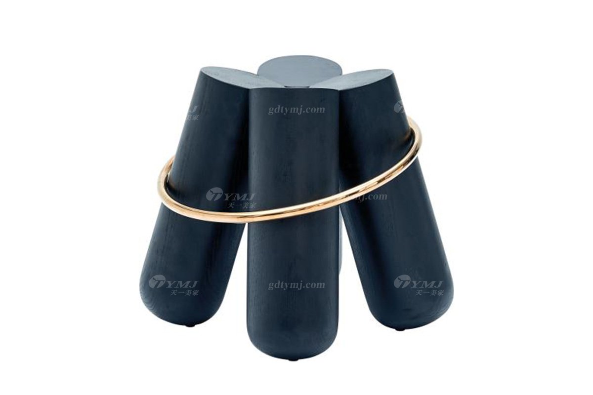 極簡風格家具高端別墅會所大宅時尚實木+不銹鋼綠色墩子