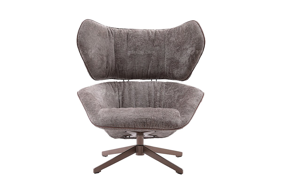 意式極簡風格家具高端別墅會所大宅舒適時尚創意灰色布藝不銹鋼底休閑椅