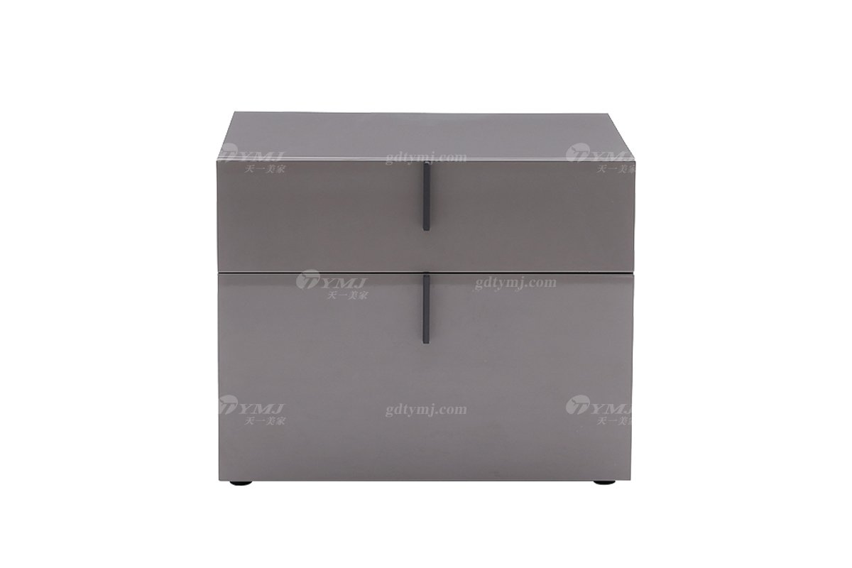 意式極簡風(fēng)格家具高端別墅會(huì)所大宅時(shí)尚簡約淺灰色床頭柜