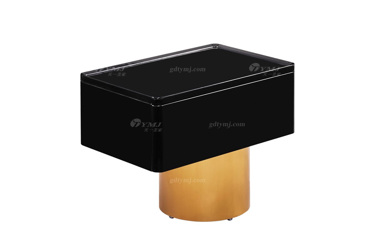 意式極簡風(fēng)格家具高端別墅會(huì)所大宅時(shí)尚簡約拉絲黃銅色金屬床頭柜