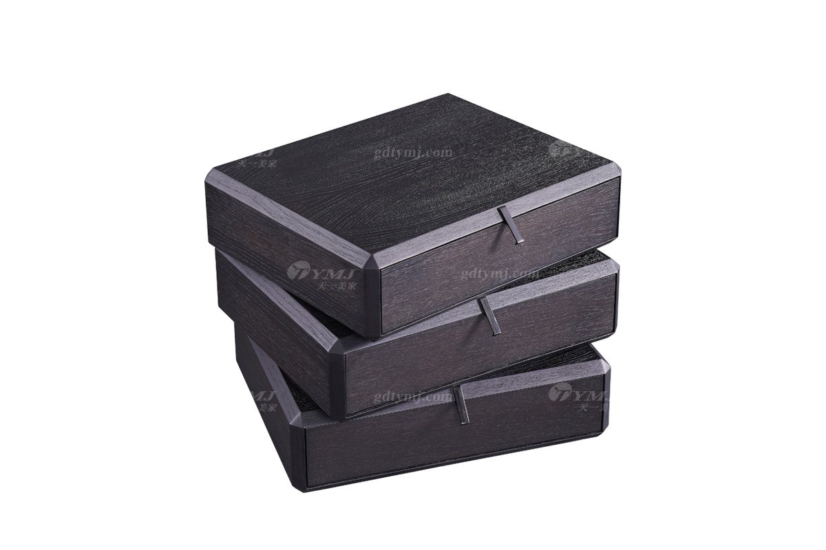 意式極簡風格家具高端別墅會所大宅時尚簡約創意實木煙熏床頭柜