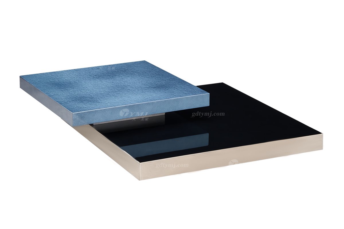 時尚高端意式極簡家具別墅家用豪宅奢華創意旋轉方茶幾