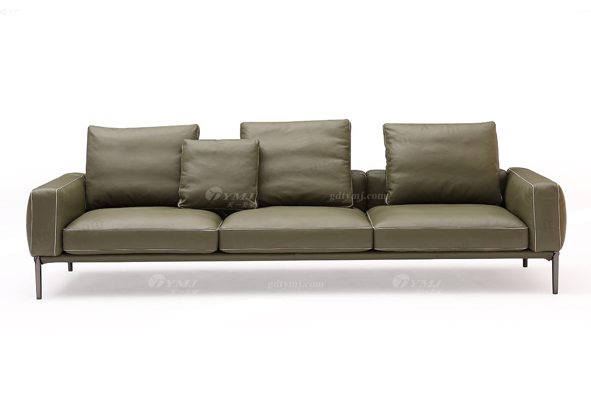 時(shí)尚高端現(xiàn)代極簡(jiǎn)家具別墅大宅家用皮藝四位沙發(fā)
