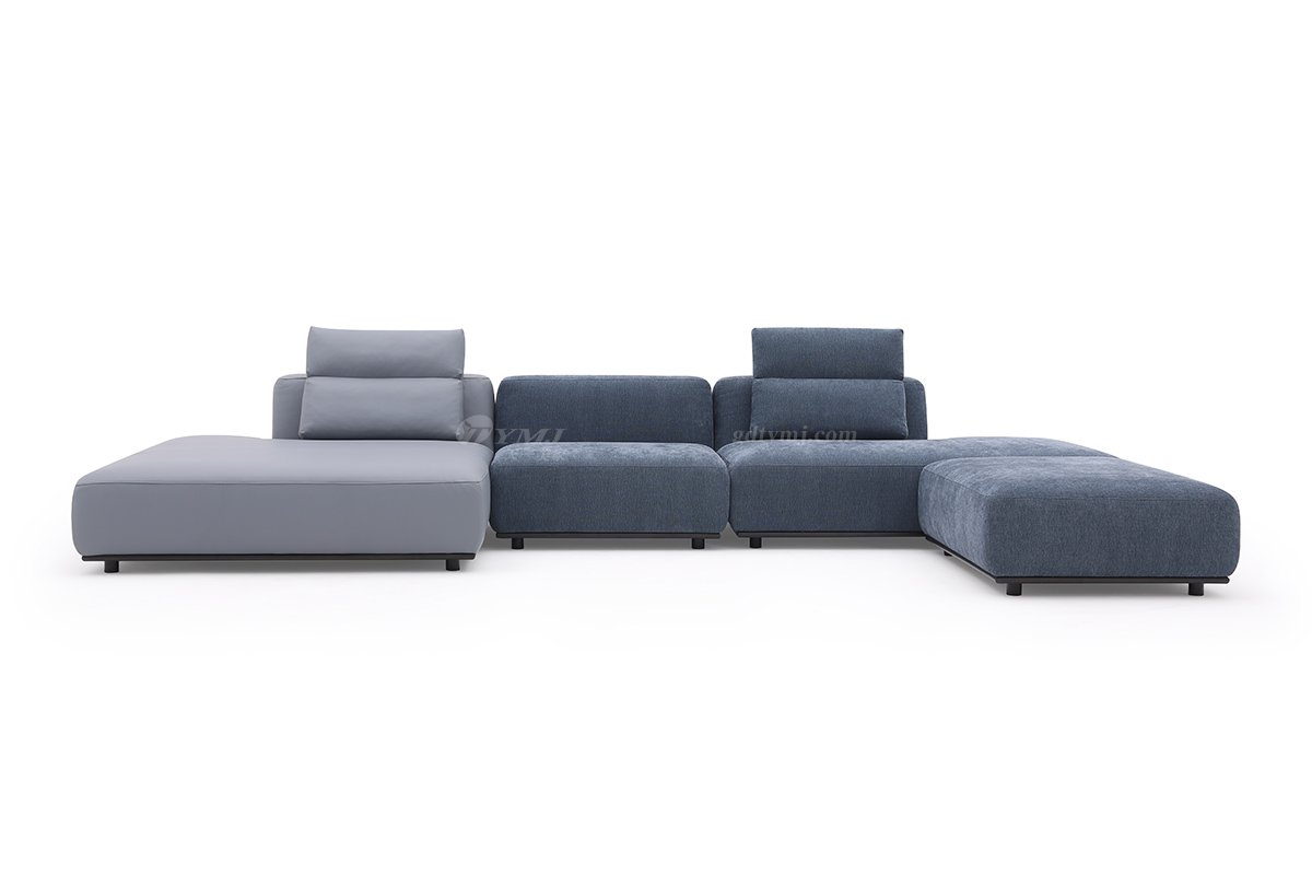 時尚高端現代極簡家具別墅大宅家用舒適皮布藝組合沙發