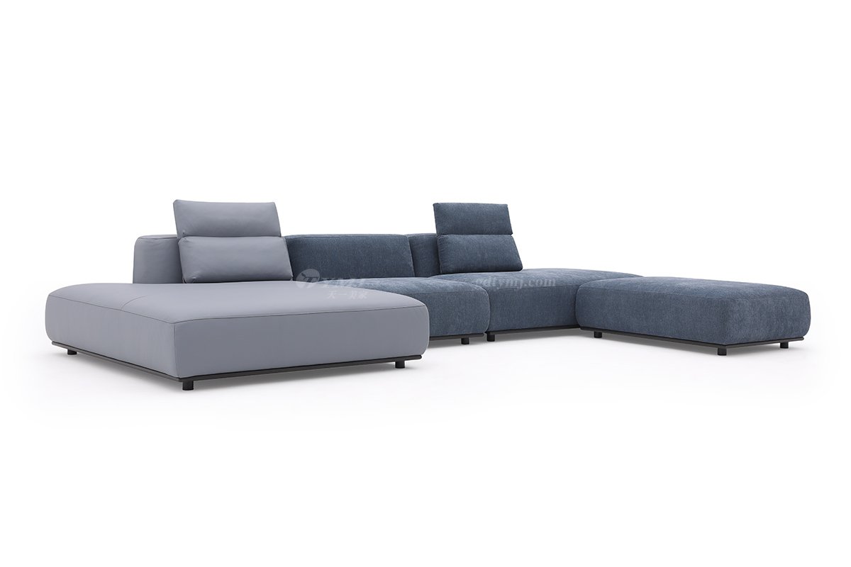 時尚高端現代極簡家具別墅大宅家用舒適皮布藝組合沙發F9570組合沙發