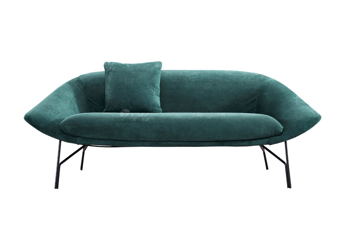 時尚高端現代極簡家具別墅大宅舒適創意綠色布藝二位休閑椅