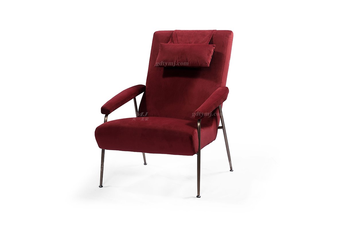 時尚高端現(xiàn)代簡約家具家用別墅舒適絨布藝休閑椅躺椅BRF6536-1紅色款