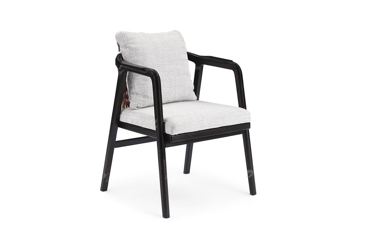  現(xiàn)代簡約家具高端別墅會所家用時尚實木+布藝餐椅BRF3105