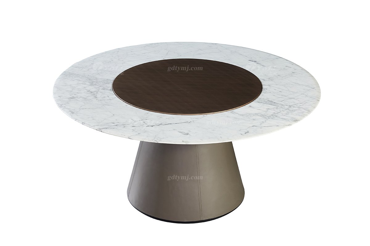 現(xiàn)代簡(jiǎn)約家具高端別墅會(huì)所家用時(shí)尚天然大理石圓餐臺(tái)BRT3101-1.6