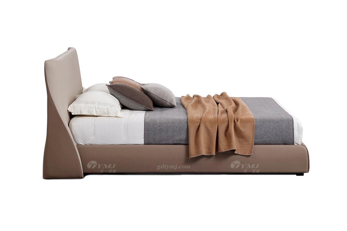  現(xiàn)代簡(jiǎn)約家具高端別墅會(huì)所家用時(shí)尚舒適皮藝大床婚床雙人床A2513-1