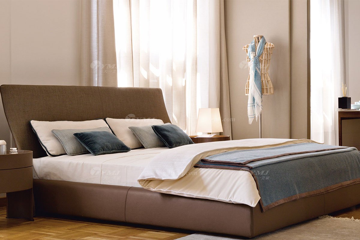  現(xiàn)代簡(jiǎn)約家具高端別墅會(huì)所家用時(shí)尚舒適皮藝大床婚床雙人床A2513場(chǎng)景