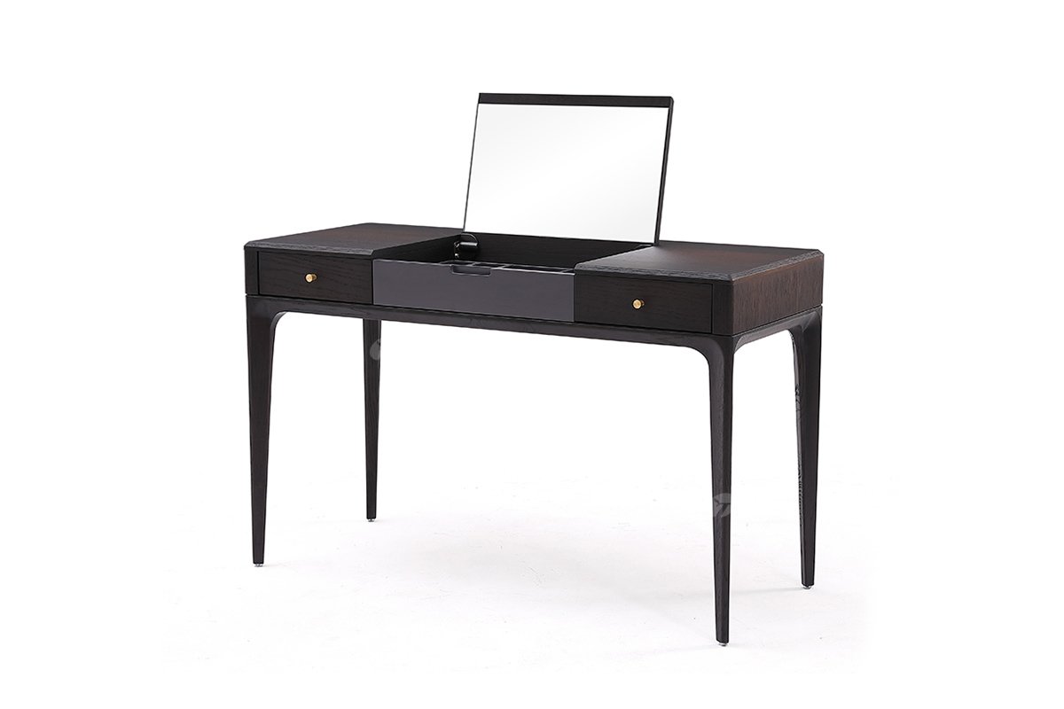  現代簡約家具高端別墅會所家用時尚高級灰啞光烤漆+煙熏色妝臺BT2113-1