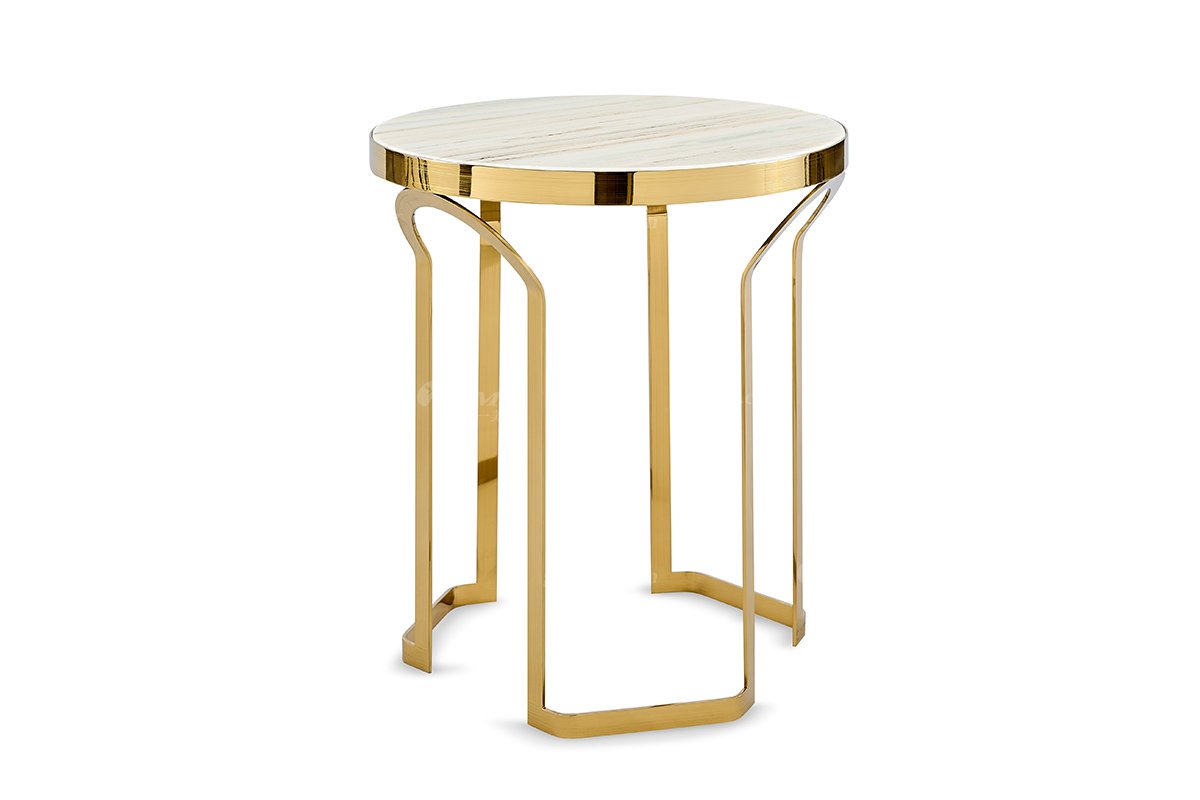 意式輕奢家具高端別墅會所家用時尚高級鈦金屬圓幾邊幾FB119H2RB002